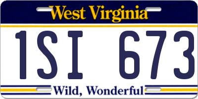 WV license plate 1SI673