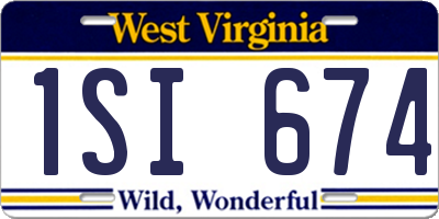 WV license plate 1SI674