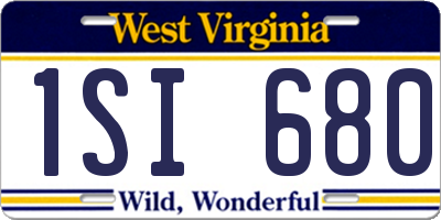 WV license plate 1SI680