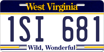 WV license plate 1SI681