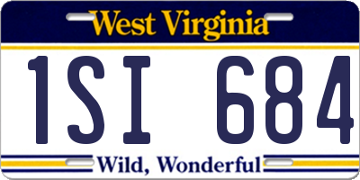 WV license plate 1SI684