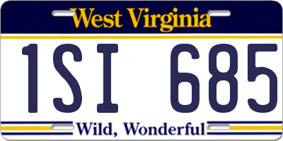 WV license plate 1SI685
