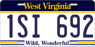 WV license plate 1SI692