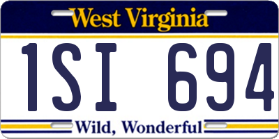 WV license plate 1SI694