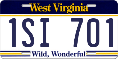 WV license plate 1SI701