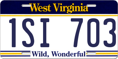 WV license plate 1SI703