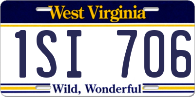 WV license plate 1SI706