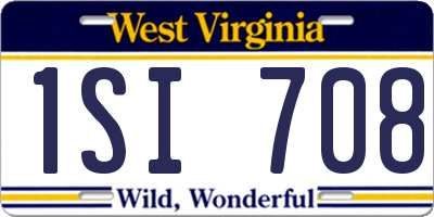 WV license plate 1SI708