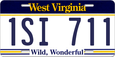 WV license plate 1SI711