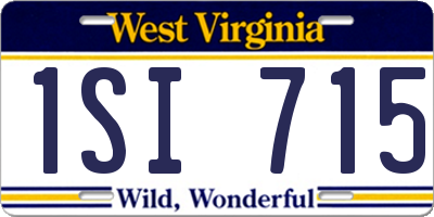 WV license plate 1SI715