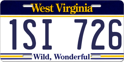 WV license plate 1SI726