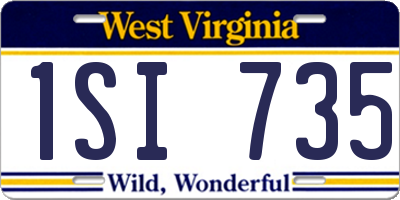 WV license plate 1SI735