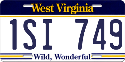 WV license plate 1SI749