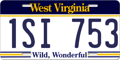 WV license plate 1SI753