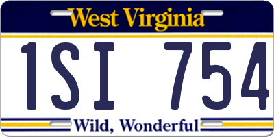 WV license plate 1SI754