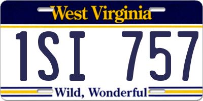 WV license plate 1SI757