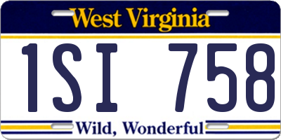 WV license plate 1SI758