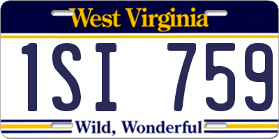 WV license plate 1SI759