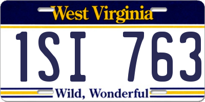 WV license plate 1SI763