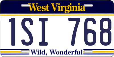 WV license plate 1SI768