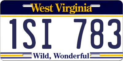 WV license plate 1SI783