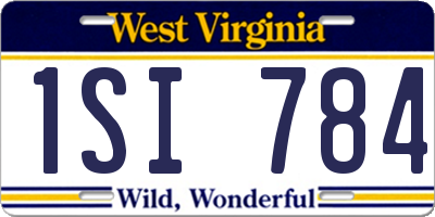 WV license plate 1SI784