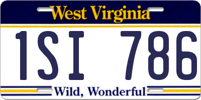 WV license plate 1SI786