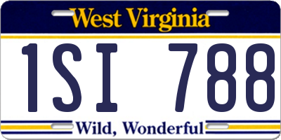 WV license plate 1SI788