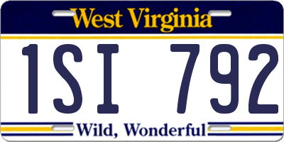 WV license plate 1SI792
