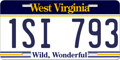 WV license plate 1SI793