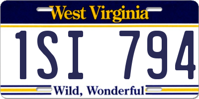 WV license plate 1SI794