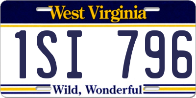 WV license plate 1SI796