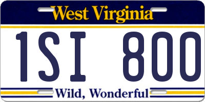 WV license plate 1SI800