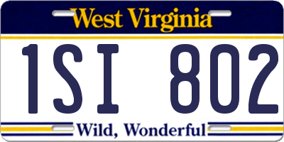 WV license plate 1SI802