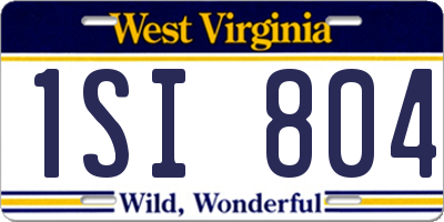 WV license plate 1SI804