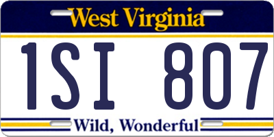 WV license plate 1SI807