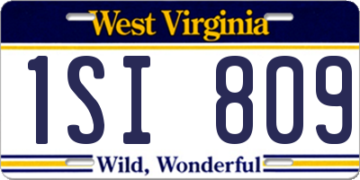 WV license plate 1SI809