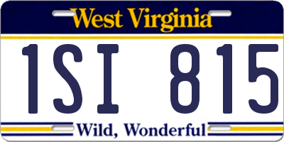 WV license plate 1SI815