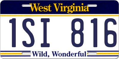 WV license plate 1SI816