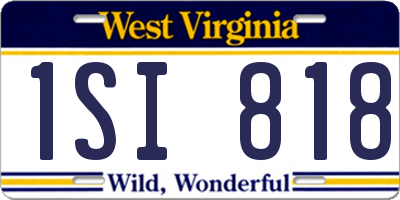 WV license plate 1SI818