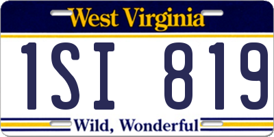 WV license plate 1SI819