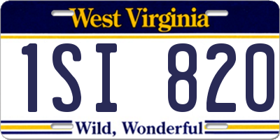 WV license plate 1SI820