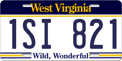 WV license plate 1SI821