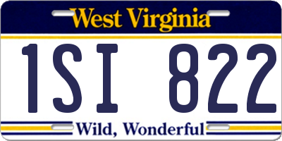 WV license plate 1SI822
