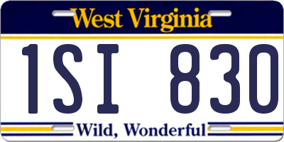 WV license plate 1SI830