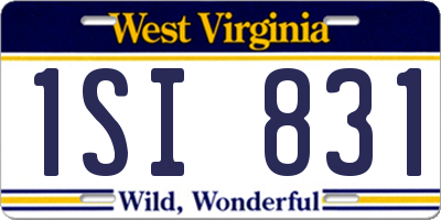 WV license plate 1SI831