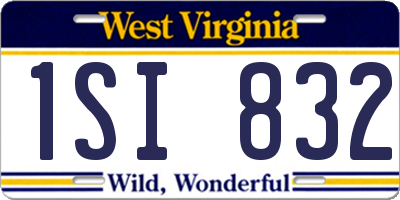 WV license plate 1SI832