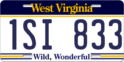 WV license plate 1SI833