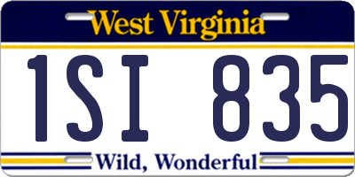 WV license plate 1SI835