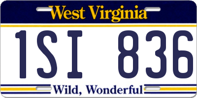 WV license plate 1SI836